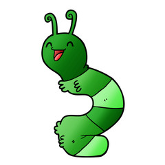 cartoon happy caterpillar