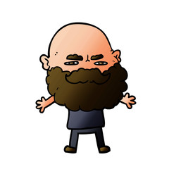 cartoon man with beard frowning