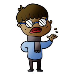 cartoon boy wearing spectacles