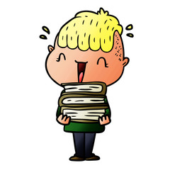 cartoon happy boy surprised