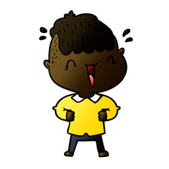 cartoon happy boy surprised