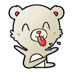 Obraz premium rude cartoon polar bear sticking out tongue