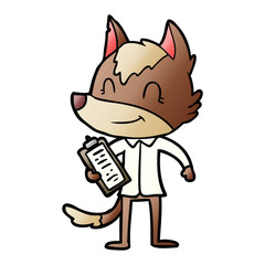 friendly cartoon wolf boss