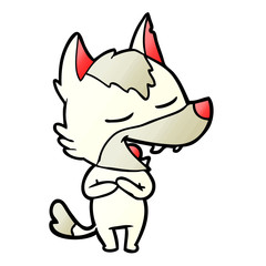 cartoon wolf laughing