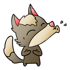 howling wolf cartoon