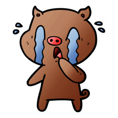 crying pig cartoon