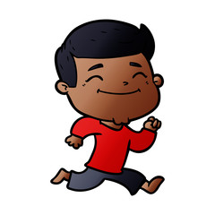 happy cartoon man running