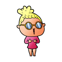 cartoon woman wearing spectacles