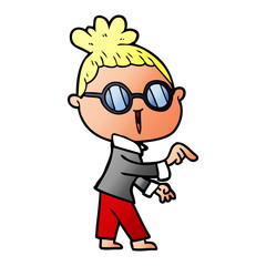 cartoon woman wearing spectacles