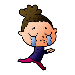 cartoon crying woman