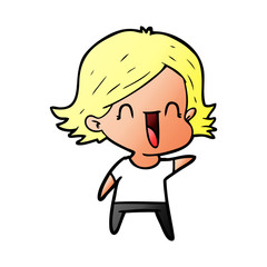 Fototapeta premium cartoon happy woman