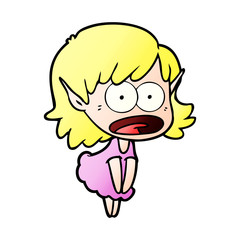 cartoon shocked elf girl