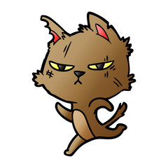 tough cartoon cat running