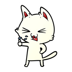 cartoon cat hissing
