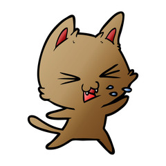 cartoon cat hissing