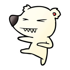 kicking polar bear cartoon