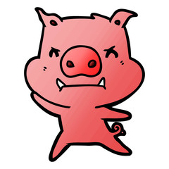 angry cartoon pig