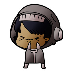 Obraz premium angry cartoon space girl