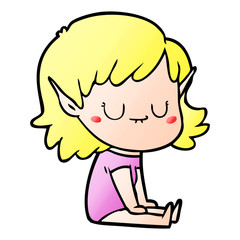 happy cartoon elf girl