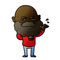 cartoon dismissive man with beard frowning