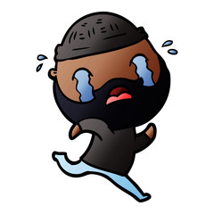 cartoon bearded man crying