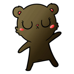 peaceful cartoon bear