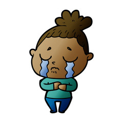 cartoon crying woman