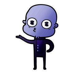 cartoon weird bald spaceman