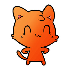 cartoon happy cat