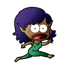 cartoon shocked elf girl