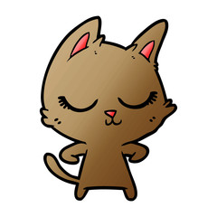 calm cartoon cat