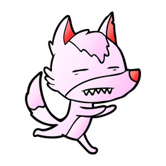 Fototapeta premium cartoon wolf showing teeth