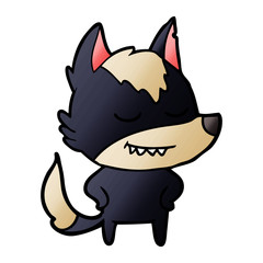 friendly cartoon wolf