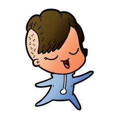 happy cartoon girl in onesie