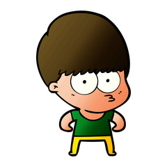curious cartoon boy