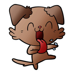 cartoon panting dog