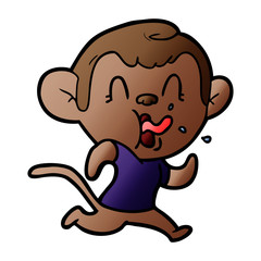 crazy cartoon monkey running