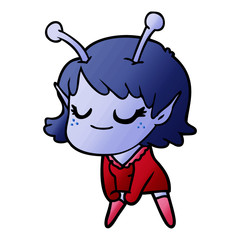 smiling alien girl cartoon