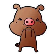 cartoon angry pig