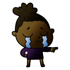 cartoon crying woman
