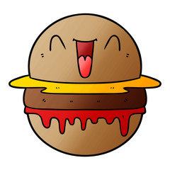cartoon happy burger
