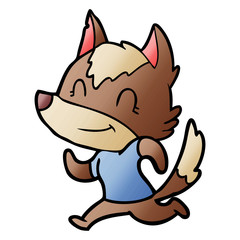 friendly cartoon wolf