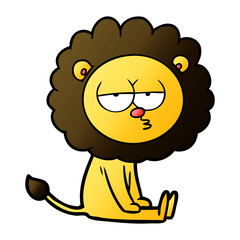 cartoon bored lion