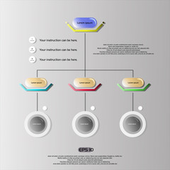 Infographics chart with colorful instruction and copy space background, illustration vector eps10