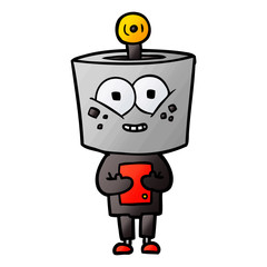 happy cartoon robot