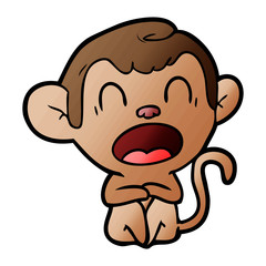yawning cartoon monkey