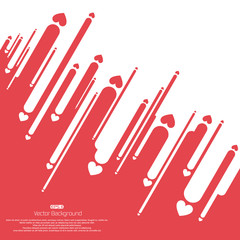 Red and White Happy Valentine day with contrast background pink and white illustration vector