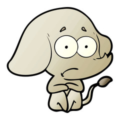 cartoon unsure elephant