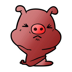 cartoon angry pig