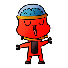 happy cartoon robot waving